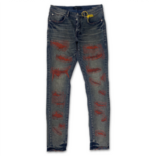 Load image into Gallery viewer, Purple Brand Indigo Red Weft Blowout Jeans
